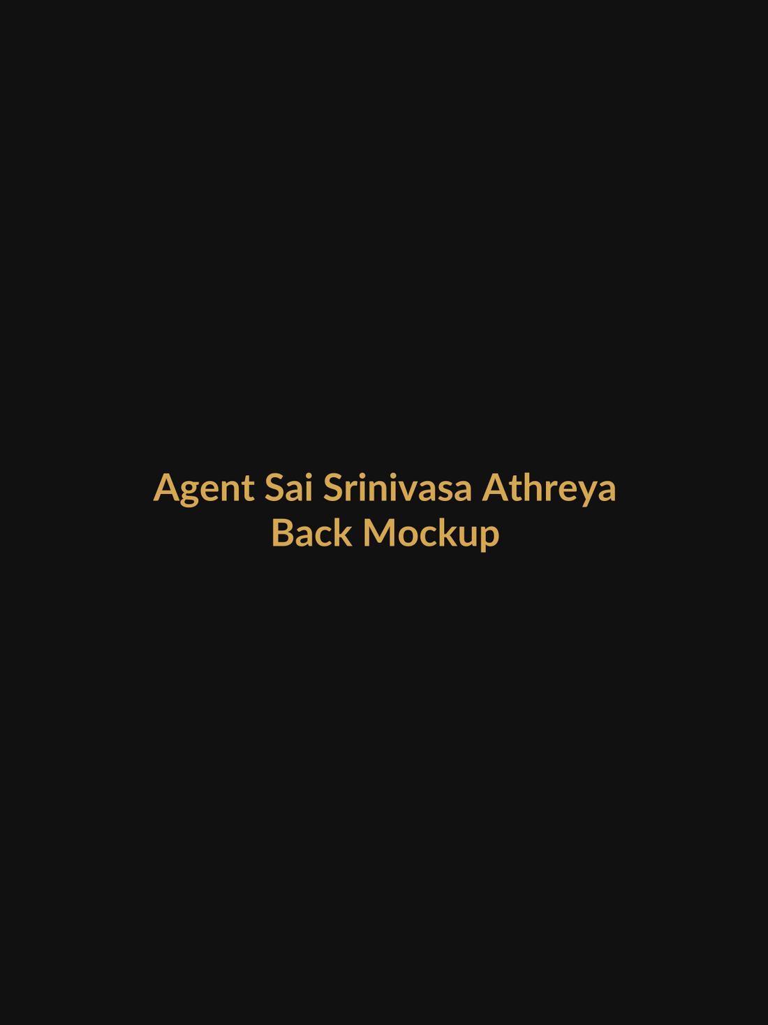 Agent Sai Srinivasa Athreya Inspired Detective Vault Tee back mockup product image